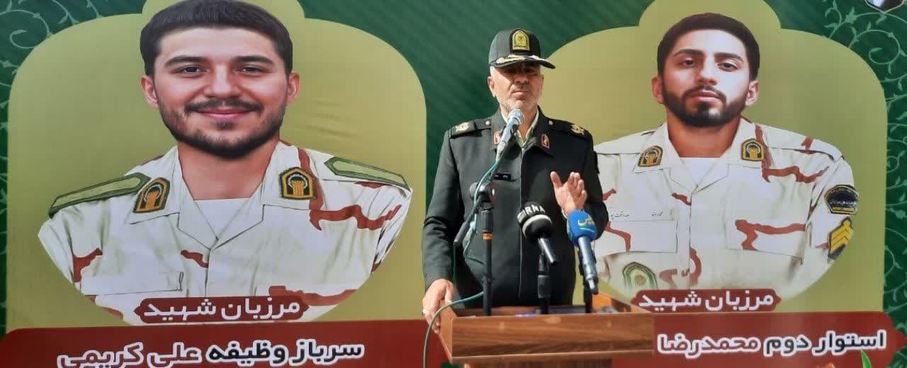 فرمانده انتظامی استان ایلام در مراسم بدرقه شهدای امنیت: مأموران مرزبانی، امنیت و آرامش را برای مردم ایران به ارمغان می‌آورند