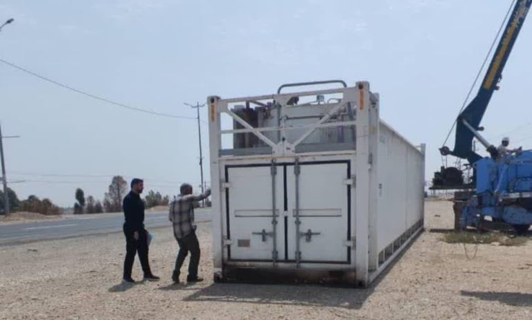 نصب و استقرار اولین جایگاه سیار عرضه نفتگاز یورو۴ در جنب پایانه شهید رئیسی شهر مهران